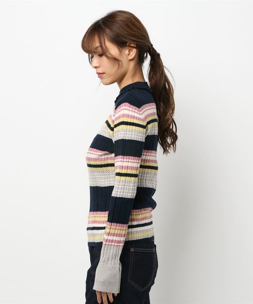 カステルバジャック　マルチボーダー◎ケーブルライン セーター　XL CASTELBAJAC（ニット&frasl;セーター）のフリマアイテム一覧