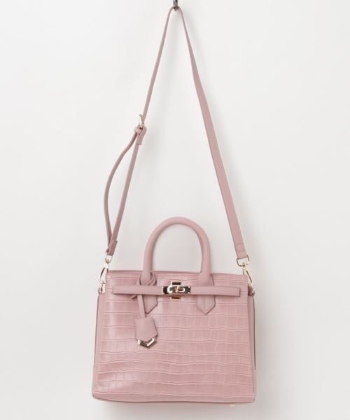 クロコエンボスコンビミディバッグ（ショルダーバッグ）｜rienda  