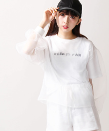 WEGO/オーガンジーロゴTシャツ