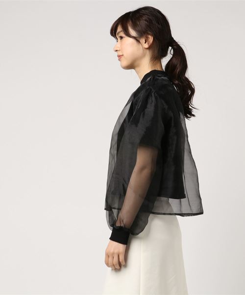 WEGO（ウィゴー）の「WEGO/オーガンジーロゴTシャツ（Tシャツ/カットソー・レディース・ホワイト/ブラック・FREE）」の10枚目の写真
