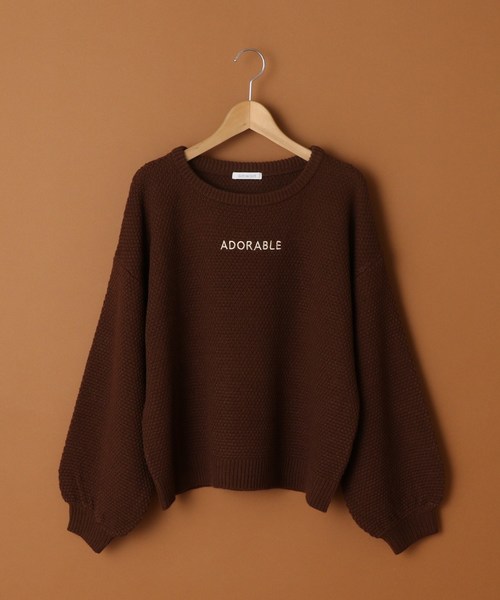 OLIVE des OLIVE（オリーブデオリーブ）の「カノコロゴニット（ニット/セーター・レディース・オフホワイト/ブラウン/ブラック/ワイン・FREE）」の3枚目の写真