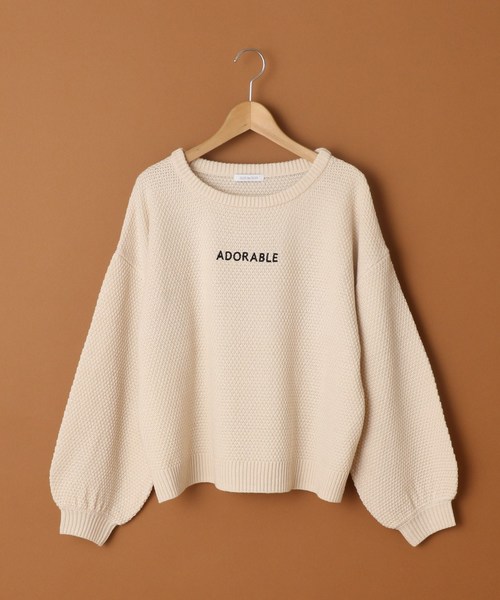 OLIVE des OLIVE（オリーブデオリーブ）の「カノコロゴニット（ニット/セーター・レディース・オフホワイト/ブラウン/ブラック/ワイン・FREE）」の2枚目の写真