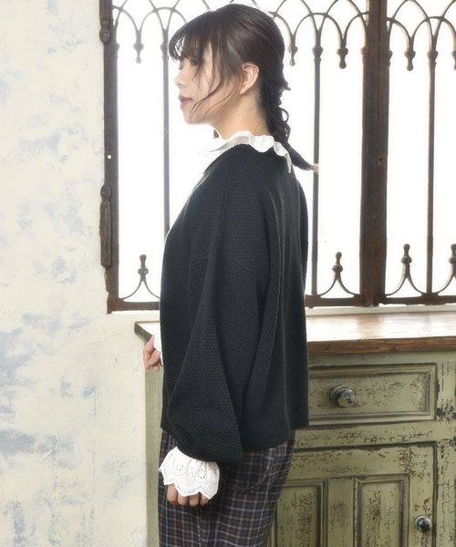 OLIVE des OLIVE（オリーブデオリーブ）の「カノコロゴニット（ニット/セーター・レディース・オフホワイト/ブラウン/ブラック/ワイン・FREE）」の5枚目の写真