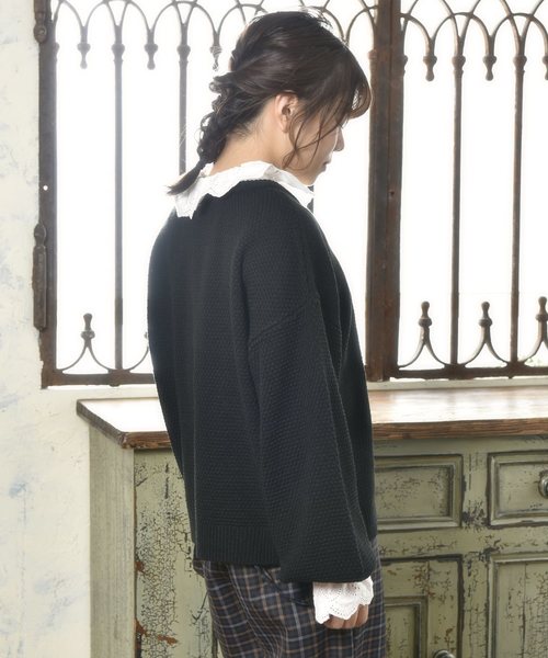 OLIVE des OLIVE（オリーブデオリーブ）の「カノコロゴニット（ニット/セーター・レディース・オフホワイト/ブラウン/ブラック/ワイン・FREE）」の8枚目の写真