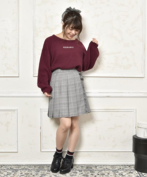 OLIVE des OLIVE（オリーブデオリーブ）の「カノコロゴニット（ニット/セーター・レディース・オフホワイト/ブラウン/ブラック/ワイン・FREE）」の19枚目の写真