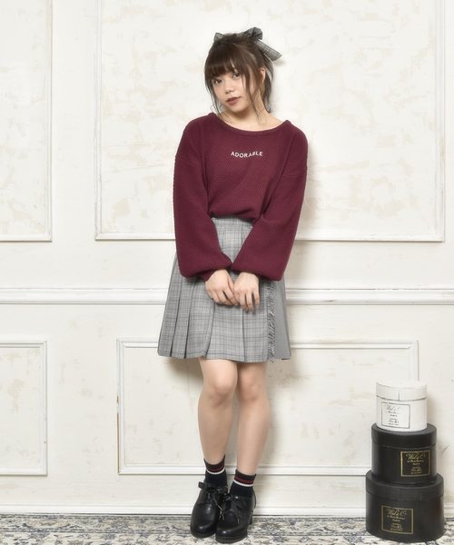 OLIVE des OLIVE（オリーブデオリーブ）の「カノコロゴニット（ニット/セーター・レディース・オフホワイト/ブラウン/ブラック/ワイン・FREE）」の20枚目の写真