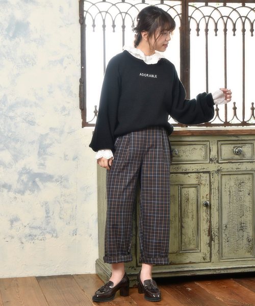 OLIVE des OLIVE（オリーブデオリーブ）の「カノコロゴニット（ニット/セーター・レディース・オフホワイト/ブラウン/ブラック/ワイン・FREE）」の22枚目の写真