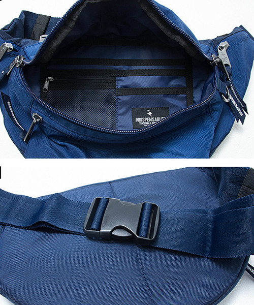 INDISPENSABLE （インディスペンサブル）の「INDISPENSABLE　WAIST BAG ATTACH（ボディバッグ/ウエストポーチ・メンズ・ブラック/ベージュ/ネイビー/カーキ/ダークグレー・FREE）」の7枚目の写真