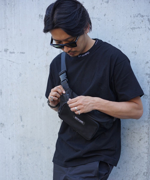 STYLISE（スタイライズ）の「【STYLISE ORIGINAL】BODY BAG（ボディバッグ/ウエストポーチ・メンズ・ブラック/レッド・ONESIZE）」の6枚目の写真