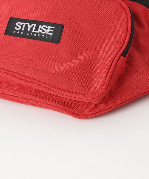 STYLISE（スタイライズ）の「【STYLISE ORIGINAL】BODY BAG（ボディバッグ/ウエストポーチ・メンズ・ブラック/レッド・ONESIZE）」の5枚目の写真