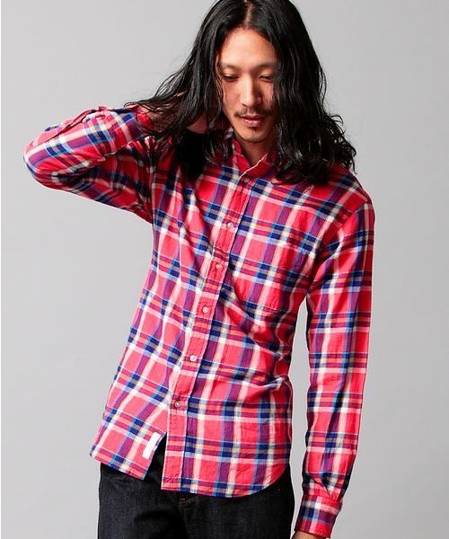 BEAUTY&YOUTH UNITED ARROWS（ビューティーアンドユースユナイテッドアローズ）の「BY ビエラ チェック ボタンダウン シャツ（Regular）◆§（シャツ/ブラウス・メンズ・レッド/ダークグリーン/ネイビー・SMALL/LARGE/MEDIUM/X-LARGE/X-SMALL）」の7枚目の写真