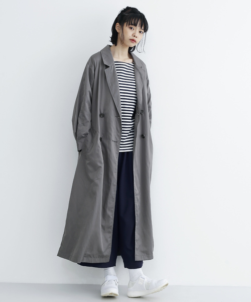 MERLOT IKYU(メルローイキュウ)の「バックスリットトレンチコート079-7172(トレンチコート)」|チャコールグレー