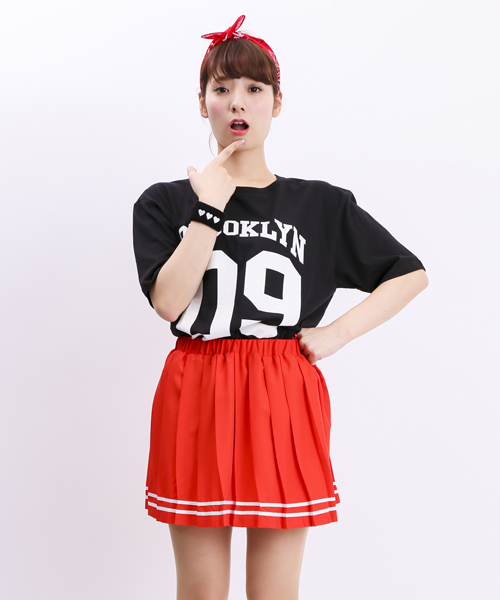 WEGO（ウィゴー）の「WEGO/ラインプリーツスカート（スカート・レディース・ホワイト/ターコイズブルー/ネイビー/レッド・FREE）」の4枚目の写真