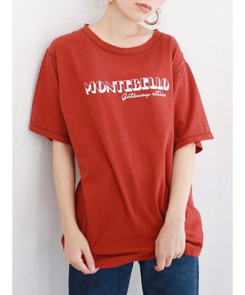 Ungrid（アングリッド）の「MONTEBELLプリントTee（Tシャツ/カットソー・レディース・チャコールグレー/レッド/オフホワイト・FREE）」の4枚目の写真