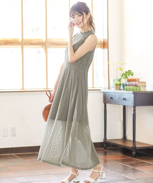 KOBE LETTUCE（コウベレタス）の「ノースリーブ総レースマキシ丈