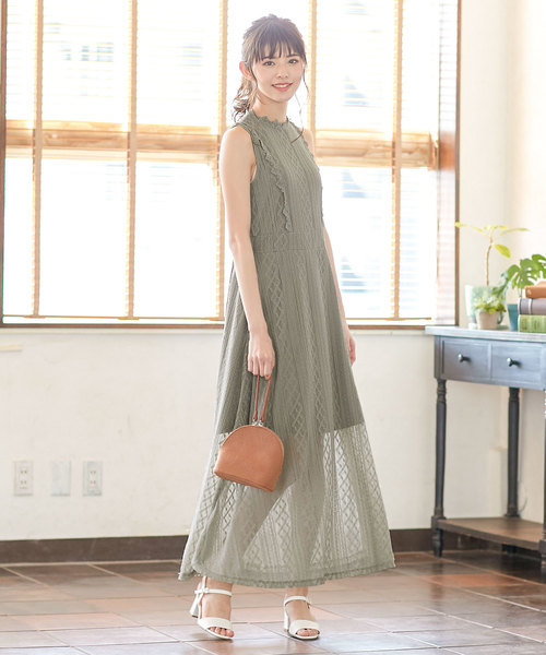 KOBE LETTUCE（コウベレタス）の「ノースリーブ総レースマキシ丈