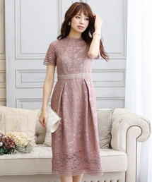 PourVous | 結婚式 ワンピースドレスパネル レース 袖あり&ロング 大きいサイズ フォーマル オケージョンドレス お呼ばれ 二次会 成人式 同窓会 謝恩会 20代 30代(ドレス)