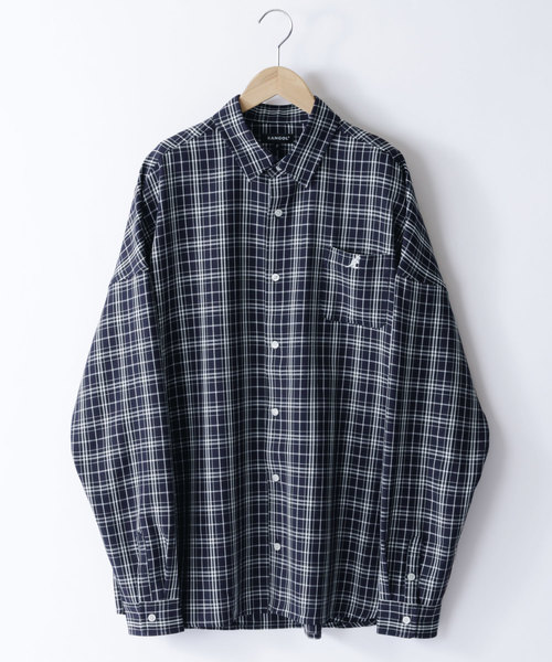 KANGOL（カンゴール）の「MONO-MART×KANGOL/カンゴール 別注ビッグシルエット チェックシャツ（シャツ/ブラウス・メンズ・ブラック系その他/ベージュ系その他/ブルー系その他・FREE）」の12枚目の写真