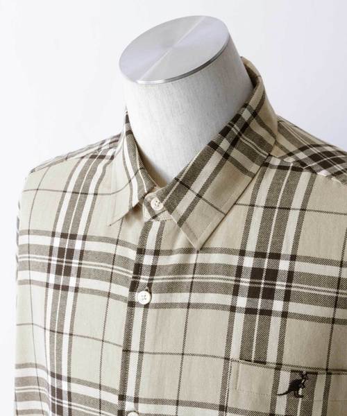 KANGOL（カンゴール）の「MONO-MART×KANGOL/カンゴール 別注ビッグシルエット チェックシャツ（シャツ/ブラウス・メンズ・ブラック系その他/ベージュ系その他/ブルー系その他・FREE）」の6枚目の写真