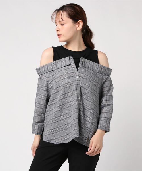 WEGO(ウィゴー)の「WEGO/ドッキングオフショルダーシャツ(シャツ/ブラウス・レディース・ブラック系その他4/ブルー系その他2/グレー系その他2・FREE)」の16枚目の写真