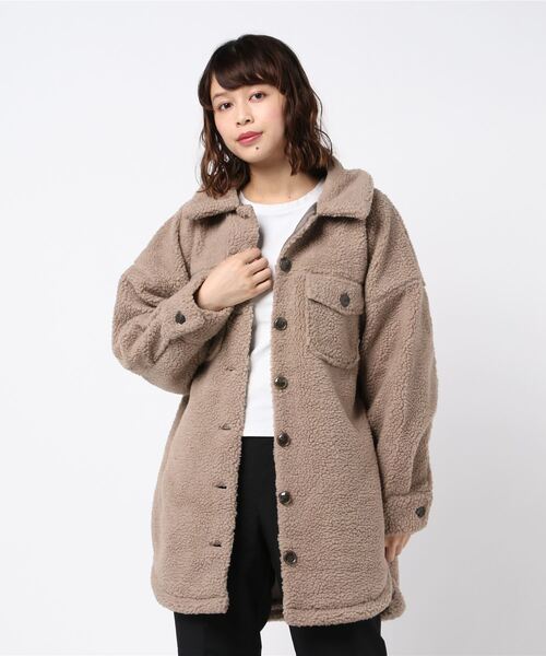 Culture Medium（カルチャーミディアム）の「ボアCPOジャケット（その他アウター・レディース・ブラック/ライトベージュ/ベージュ/アイボリー/キャメル・FREE）」の4枚目の写真