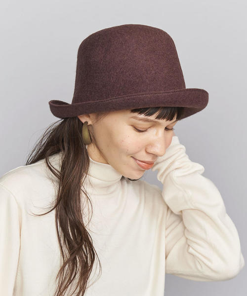 BEAUTY&YOUTH UNITED ARROWS（ビューティーアンドユースユナイテッドアローズ）の「BY ホールドフェルトハット ◆（ハット・レディース・ライトグレー/ダークブラウン・FREE）」の2枚目の写真