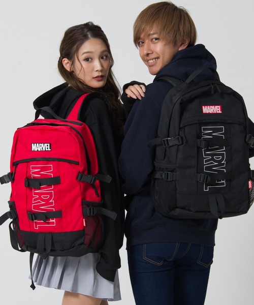 MARVEL（マーベル）の「【MARVEL/マーベル】ボックスロゴ刺繍 バックパック（バックパック/リュック・メンズ・レッド/ブラック/カモフラージュ/ブラック×ピンク・FREE）」の7枚目の写真