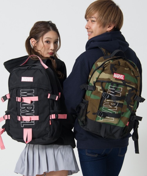 MARVEL（マーベル）の「【MARVEL/マーベル】ボックスロゴ刺繍 バックパック（バックパック/リュック・メンズ・レッド/ブラック/カモフラージュ/ブラック×ピンク・FREE）」の12枚目の写真