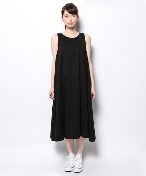 BEAMS BOY（ビームスボーイ）の「BEAMS BOY / 天竺 Aライン ワンピース 14FW（ワンピース・レディース・ブラック/ワイン・ONE SIZE）」の3枚目の写真