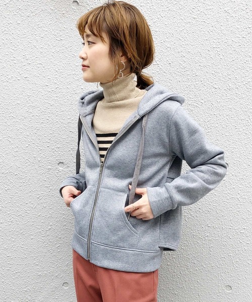 PICCIN(ピッチン)の「バックフリル裏起毛フーディー(パーカー・レディース・ブラック/グレー・MEDIUM/LARGE)」の13枚目の写真