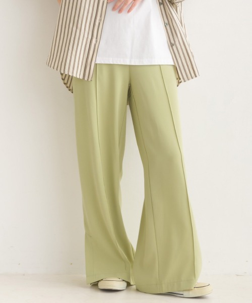 OMNES（オムネス）の「T/PU スリット入 センタープレスワイドパンツ（その他パンツ・レディース・ピンク/ブルー/ブラック/グリーン系その他/ブラウン・FREE）」の3枚目の写真