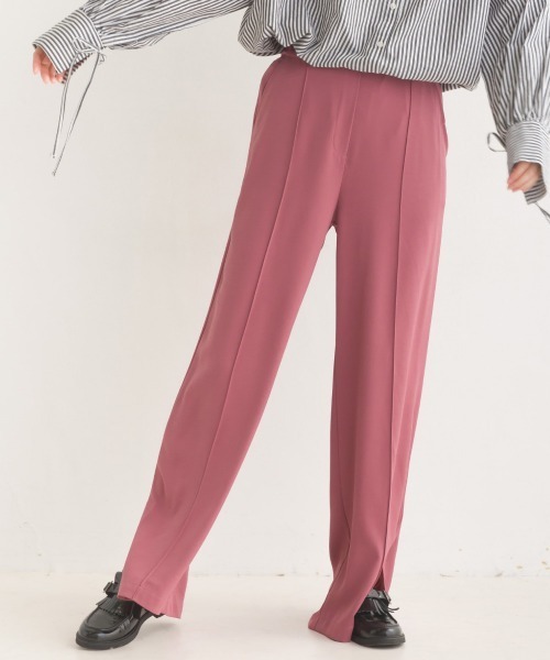 OMNES（オムネス）の「T/PU スリット入 センタープレスワイドパンツ（その他パンツ・レディース・ピンク/ブルー/ブラック/グリーン系その他/ブラウン・FREE）」の19枚目の写真