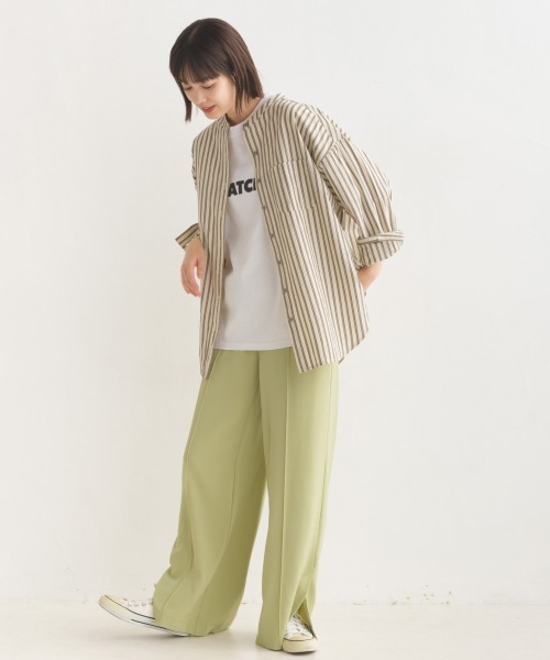 OMNES（オムネス）の「T/PU スリット入 センタープレスワイドパンツ（その他パンツ・レディース・ピンク/ブルー/ブラック/グリーン系その他/ブラウン・FREE）」の18枚目の写真