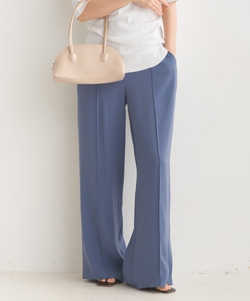 OMNES（オムネス）の「T/PU スリット入 センタープレスワイドパンツ（その他パンツ・レディース・ピンク/ブルー/ブラック/グリーン系その他/ブラウン・FREE）」の10枚目の写真