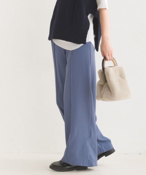 OMNES（オムネス）の「T/PU スリット入 センタープレスワイドパンツ（その他パンツ・レディース・ピンク/ブルー/ブラック/グリーン系その他/ブラウン・FREE）」の11枚目の写真