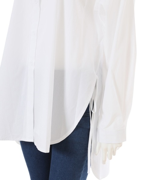 fifth（フィフス）の「サイドリボンデザインバックロングシャツ（シャツ/ブラウス・レディース・ホワイト/ブラック/イエロー・MEDIUM）」の4枚目の写真