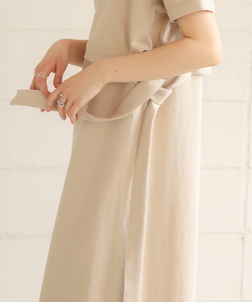Bab（バブ）の「【WEB限定】サイドリボンレイヤードコットンワンピース/サイドスリット半袖カットTシャツワンピース（ワンピース・レディース・オフホワイト/チャコールグレー/ベージュ・FREE）」の20枚目の写真