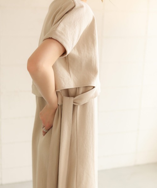 Bab（バブ）の「【WEB限定】サイドリボンレイヤードコットンワンピース/サイドスリット半袖カットTシャツワンピース（ワンピース・レディース・オフホワイト/チャコールグレー/ベージュ・FREE）」の22枚目の写真