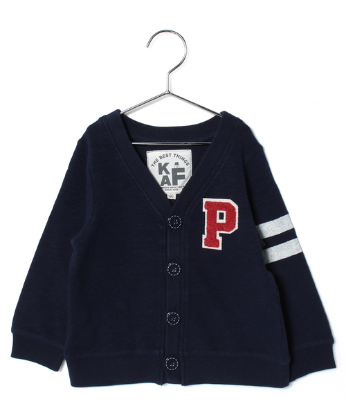 ANY（エニィ）の「【KIDS】ストレッチスラブミニ裏毛　カーディガン(ユニセックス)（カーディガン/ボレロ・キッズ・ピンク系/ネイビー系/ホワイト系・110/120/130/90/100）」の2枚目の写真