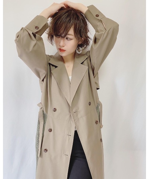 yukichi.（ユキチ）の「accordion trench one-piece coat【yukichi.】（トレンチコート・レディース・チャコールグレー/オリーブ・FREE）」の20枚目の写真