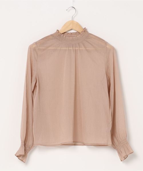 Culture Medium（カルチャーミディアム）の「楊柳ラメ入りシャーリングプチハイプルオーバー（シャツ/ブラウス・レディース・ベージュ/ブラック/ブルー・FREE）」の3枚目の写真