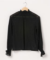 楊柳ラメ入りシャーリングプチハイプルオーバー