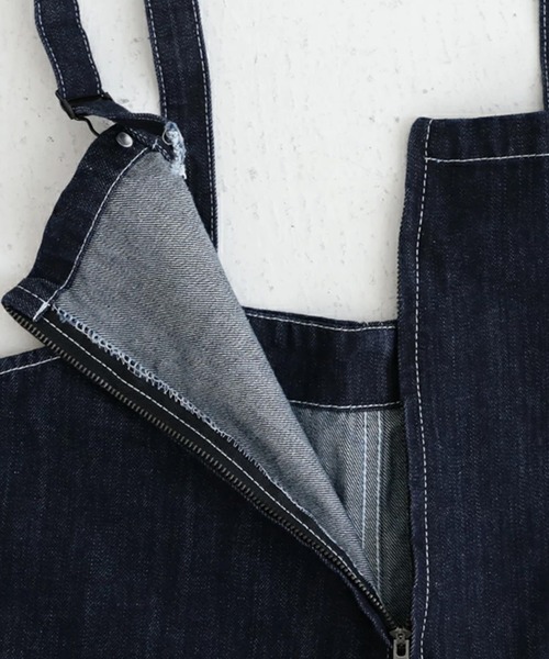 antiqua（アンティカ）の「綿100％ワンウォッシュデニムサロペット（サロペット/オーバーオール・レディース・ノンウォッシュ・M/L）」の8枚目の写真