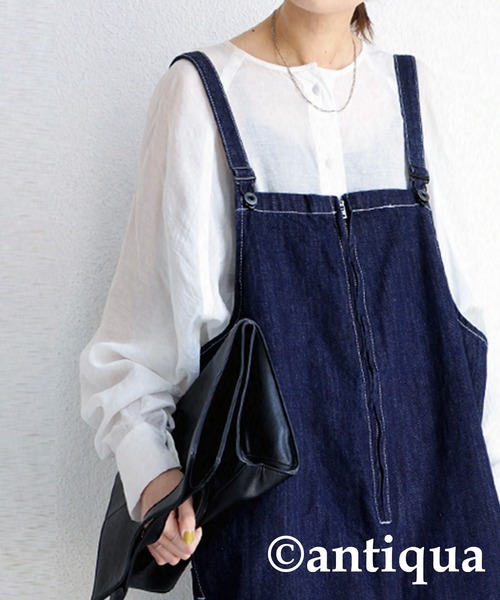 antiqua（アンティカ）の「綿100％ワンウォッシュデニムサロペット（サロペット/オーバーオール・レディース・ノンウォッシュ・M/L）」の19枚目の写真