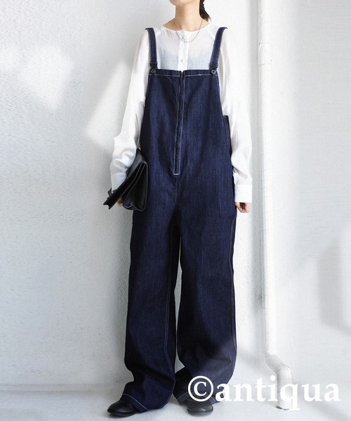 antiqua（アンティカ）の「綿100％ワンウォッシュデニムサロペット（サロペット/オーバーオール・レディース・ノンウォッシュ・M/L）」の18枚目の写真