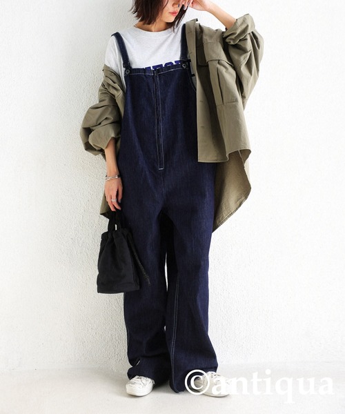 antiqua（アンティカ）の「綿100％ワンウォッシュデニムサロペット（サロペット/オーバーオール・レディース・ノンウォッシュ・M/L）」の16枚目の写真