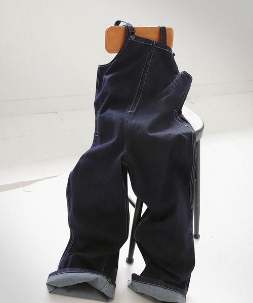 antiqua（アンティカ）の「綿100％ワンウォッシュデニムサロペット（サロペット/オーバーオール・レディース・ノンウォッシュ・M/L）」の9枚目の写真