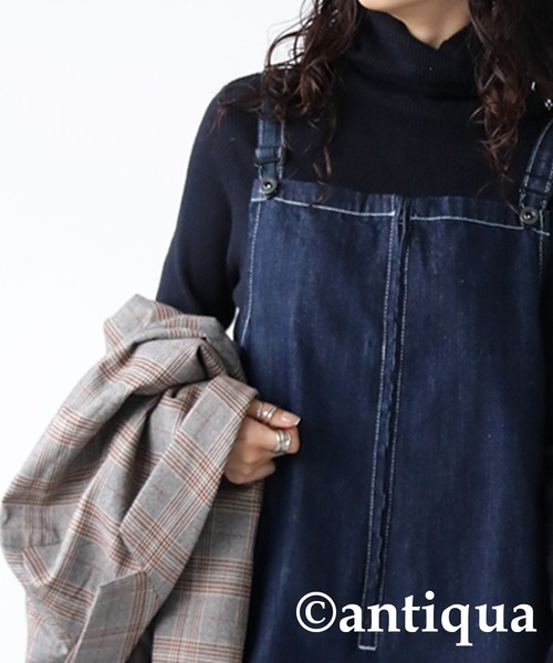 antiqua（アンティカ）の「綿100％ワンウォッシュデニムサロペット（サロペット/オーバーオール・レディース・ノンウォッシュ・M/L）」の13枚目の写真