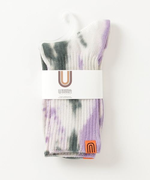 UNIVERSAL OVERALL（ユニバーサルオーバーオール）の「【UNIVERSAL OVERALL/ユニバーサルオーバーオール】むら染めリブクルー ソックス（ソックス/靴下・レディース・オレンジ/イエロー/グリーン/ブラック/パープル/ネイビー/レモンイエロー/ミント/スカイブルー/グレー/カーキ・23-25）」の8枚目の写真