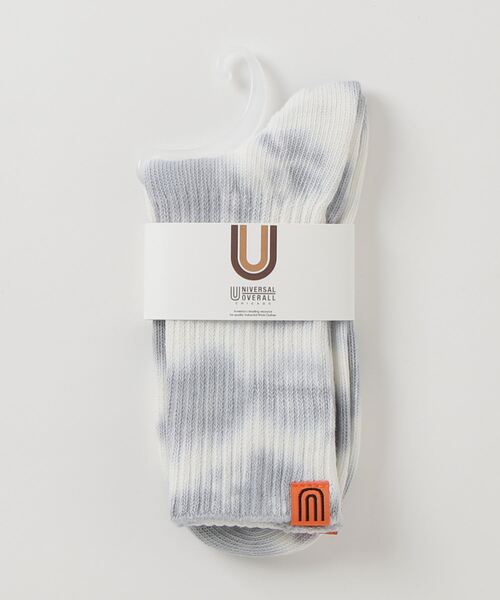 UNIVERSAL OVERALL（ユニバーサルオーバーオール）の「【UNIVERSAL OVERALL/ユニバーサルオーバーオール】むら染めリブクルー ソックス（ソックス/靴下・レディース・オレンジ/イエロー/グリーン/ブラック/パープル/ネイビー/レモンイエロー/ミント/スカイブルー/グレー/カーキ・23-25）」の3枚目の写真